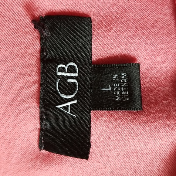 AGB ladies popover butterfly top shirt size Large coral pink - Picture 3 of 6